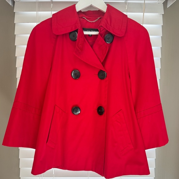 ELLEN TRACY | WOMEN’S COAT & JACKET | SHORT | LARGE BUTTONS | RED | EXTRA SMALL - Picture 3 of 17